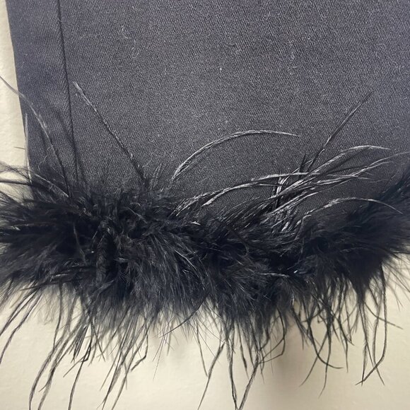NWT! Buddy Love Kyla Feather Trim Ankle Pants Black Size 31 Women's! - Picture 3 of 6